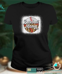 Bleached Baseball Mom Leopard Softball Mom Mothers Day T Shirt B09VYWTNB4