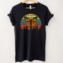 Butterfly Lover Gifts Retro Sunset Insect Monarch Entomology T Shirt