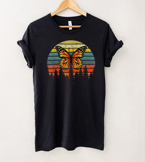 Butterfly Lover Gifts Retro Sunset Insect Monarch Entomology T Shirt