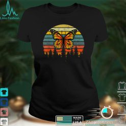 Butterfly Lover Gifts Retro Sunset Insect Monarch Entomology T Shirt