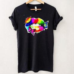 Colorful Sexy Rainbow Lips Mouth With Butterflies Shirt