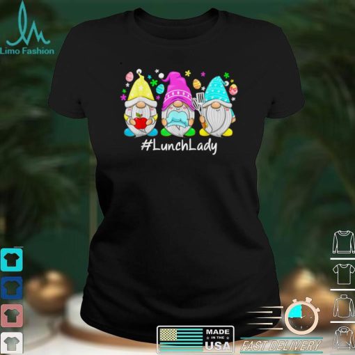 Cute Easter Day Gnome Love Lunch Lady Women Matching T Shirt B09VXFK5DX