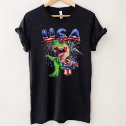 Dinosaur 4th of July Boys T Rex Merica American Flag USA Sweatshirt