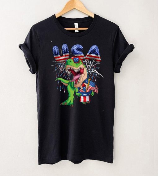 Dinosaur 4th of July Boys T Rex Merica American Flag USA Sweatshirt