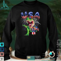 Dinosaur 4th of July Boys T Rex Merica American Flag USA Sweatshirt