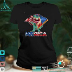 Dinosaur 4th of July Boys T Rex Merica American Flag USA T Shirt