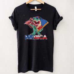 Dinosaur 4th of July Boys T Rex Merica American Flag USA T Shirt