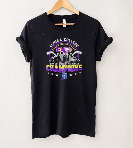 Elmira College 2021 2022 Ncaa Diii Women’s Ice Hockey Champions logo T shirt