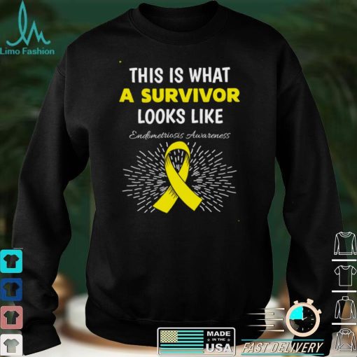 Endometriosis Disease Awareness Survivor Yellow Ribbon Shirt