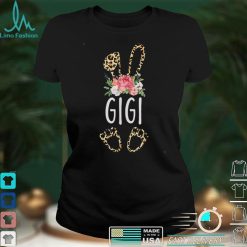 Floral Leopard Gigi Bunny Gift Happy Easter Mother’s Day T Shirt