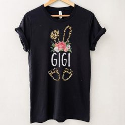 Floral Leopard Gigi Bunny Gift Happy Easter Mother's Day T Shirt