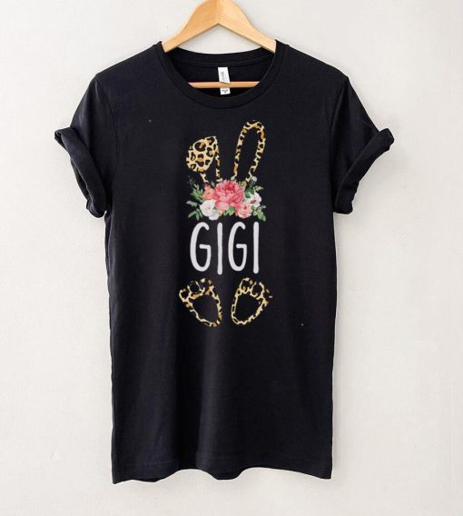 Floral Leopard Gigi Bunny Gift Happy Easter Mother’s Day T Shirt