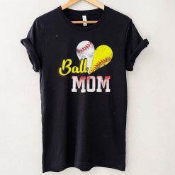 Funny Ball Mom Softball Baseball Heart T shirt from Son Daughter Sport Tshirt Mama Mother’s Day Grandmom Sporty Tee Grandma Anniversary Shirt Mommy Maternity Apparel