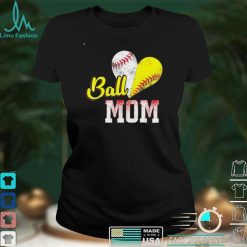 Funny Ball Mom Softball Baseball Heart T shirt from Son Daughter Sport Tshirt Mama Mother’s Day Grandmom Sporty Tee Grandma Anniversary Shirt Mommy Maternity Apparel