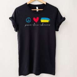 Funny Peace Love Ukraine Ukrainian Flag Lover Support T Shirt