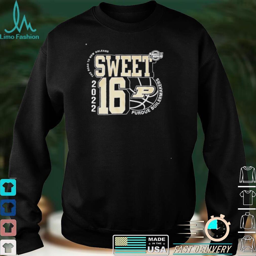 Funny purdue Boilermakers sweet sixteen 2022 the road to New Orleans shirt Funny purdue Boilermakers sweet sixteen 2022 the road to New Orleans shirt