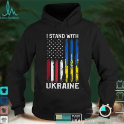 I Stand With Ukraine Flag American Flag Support Ukraine T Shirt