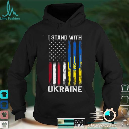 I Stand With Ukraine Flag American Flag Support Ukraine T Shirt