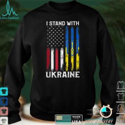 I Stand With Ukraine Flag American Flag Support Ukraine T Shirt