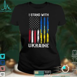 I Stand With Ukraine Flag American Flag Support Ukraine T Shirt