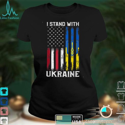 I Stand With Ukraine Flag American Flag Support Ukraine T Shirt