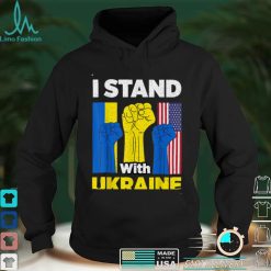 I Stand With Ukraine Support Ukrainian American USA Flag T Shirt