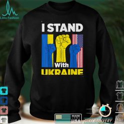 I Stand With Ukraine Support Ukrainian American USA Flag T Shirt