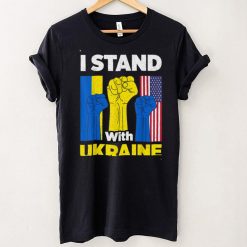 I Stand With Ukraine Support Ukrainian American USA Flag T Shirt