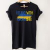 Ukraine Supporter Flag Color Blue Yellow Fire Hearts T Shirt