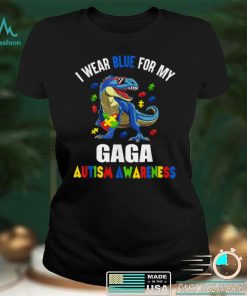 I Wear Blue For Gaga Dinosaur Autism Awareness T Shirt hoodie shirt