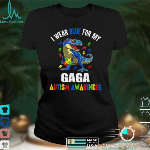 I Wear Blue For Gaga Dinosaur Autism Awareness T Shirt hoodie shirt