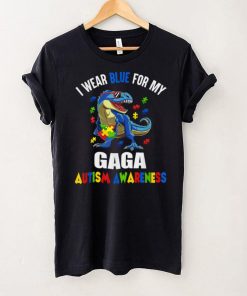 I Wear Blue For Gaga Dinosaur Autism Awareness T Shirt hoodie shirt