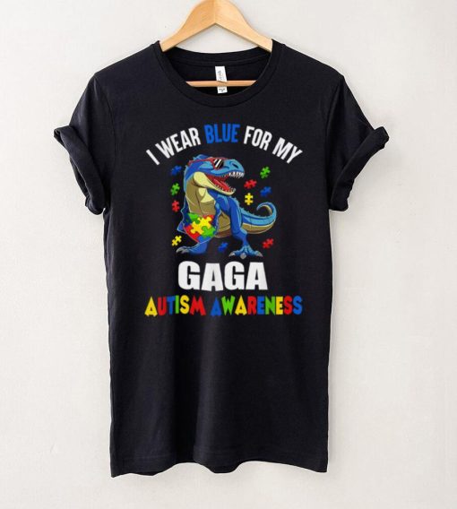 I Wear Blue For Gaga Dinosaur Autism Awareness T Shirt hoodie shirt