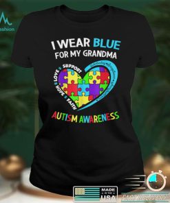 I Wear Blue For My Grandma Autism Awareness Day T Shirt hoodie shirt