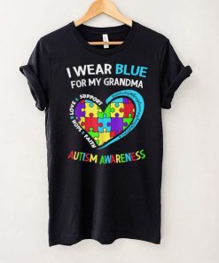 I Wear Blue For My Grandma Autism Awareness Day T Shirt hoodie shirt