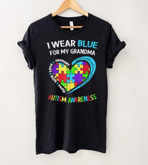 I Wear Blue For My Grandma Autism Awareness Day T Shirt hoodie shirt