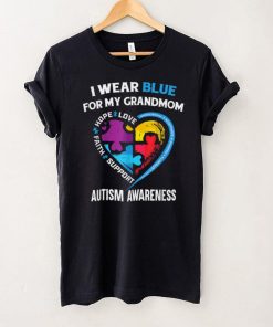 I Wear Blue For My Grandmom Autism Awareness Day Month T Shirt hoodie shirt