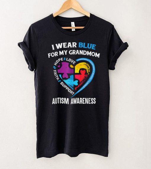 I Wear Blue For My Grandmom Autism Awareness Day Month T Shirt hoodie shirt