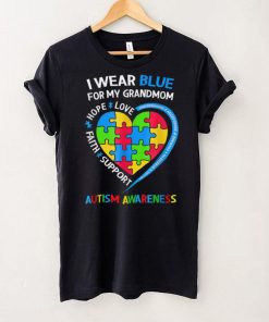 I Wear Blue For My Grandmom Autism Awareness Month T Shirt hoodie shirt