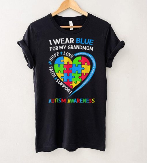 I Wear Blue For My Grandmom Autism Awareness Month T Shirt hoodie shirt