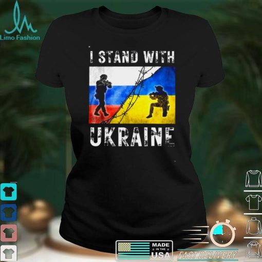 I stand with ukraine American ukrainian flag t shirt