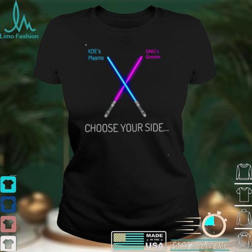 KDEs plasma and GNUs gnome choose your side shirt