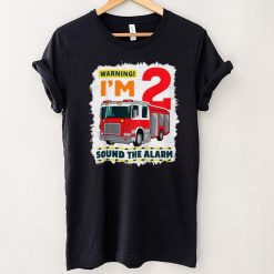 Kids Fire Truck 2 Year Old Funny Firefighter 2nd Birthday Boy T Shirt