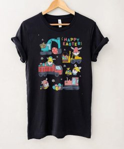 Kids Happy Easter Construction Crane Truck Bunny Egg T Shirt