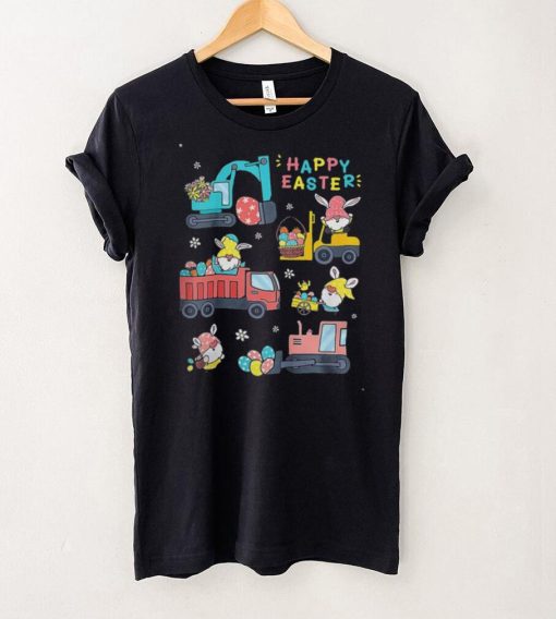 Kids Happy Easter Construction Crane Truck Bunny Egg T Shirt