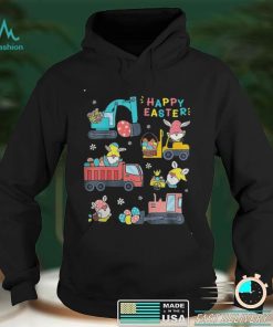 Kids Happy Easter Construction Crane Truck Bunny Egg T Shirt