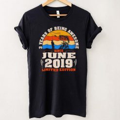 Kids Vintage June 2019   3 Year Old Fishing Lovers 3rd Birthday T Shirt