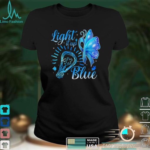 Light It Up Blue Autism Awareness Shirt Puzzle Piece Ribbon T Shirt hoodie shirt