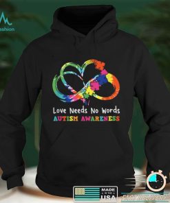 Love Needs No Words Heart Puzzle Autism Awareness T Shirt hoodie shirt