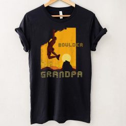 Mens Retro rock climbing vintage climbing sunset boulder grandpa T Shirt